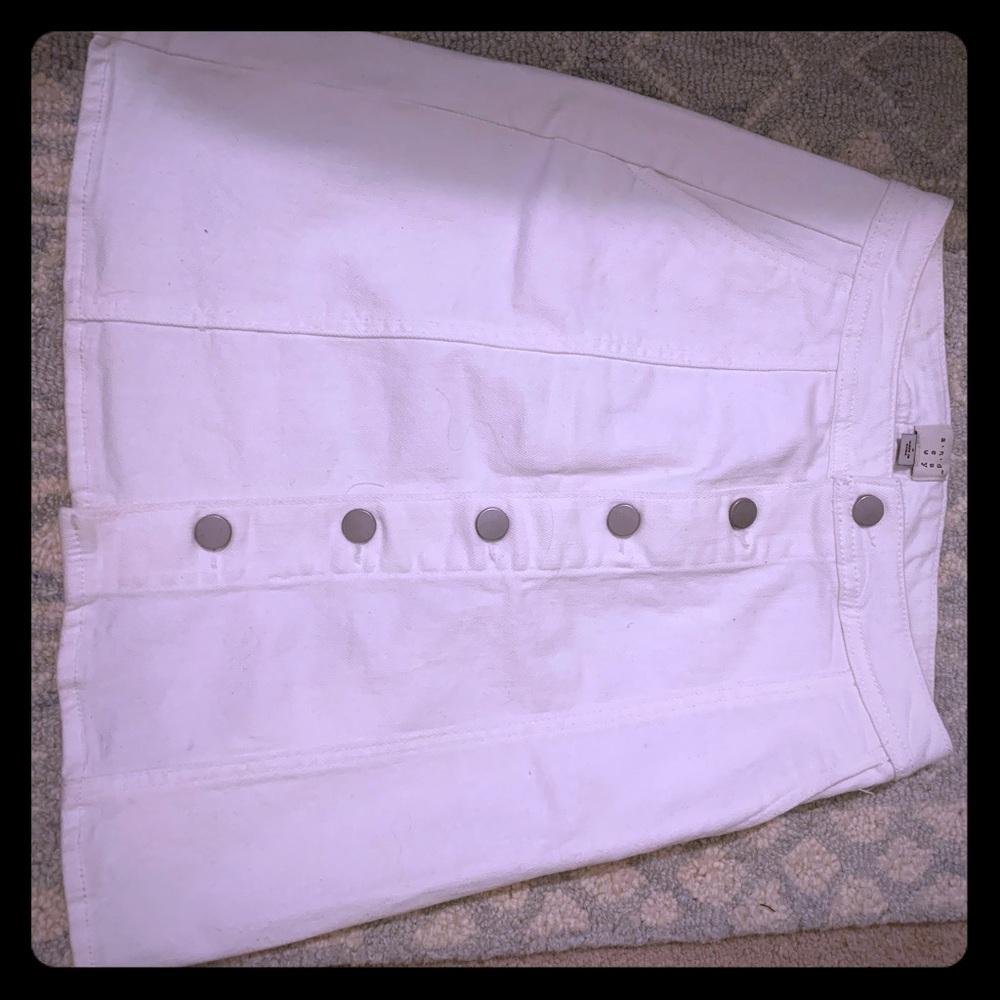 White button skirt